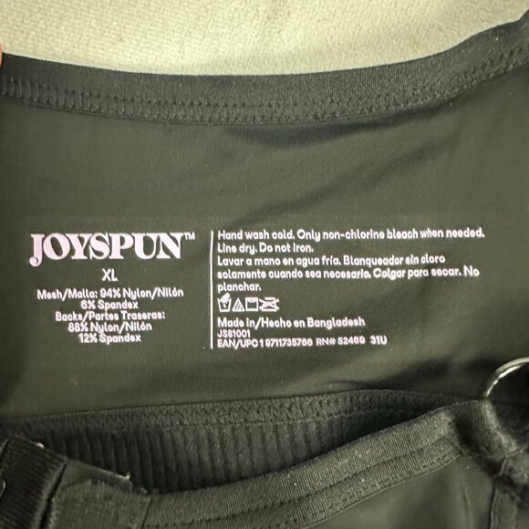 Joyspun Wireless Lightly Lined Bra XL Adjustable Straps Black Stretch Mesh - Picture 4 of 4